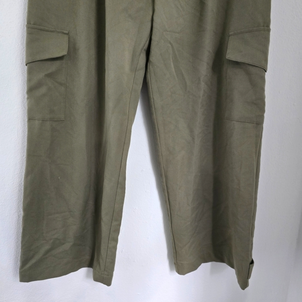 And Now This Olive Green Wide Leg Cargo Pants Large - Picture 6 of 15